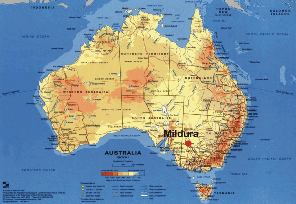 mildura australia map